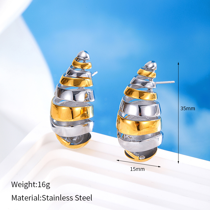 Ivanda Geometric Stainless Steel Earrings YHTSE-2501816
