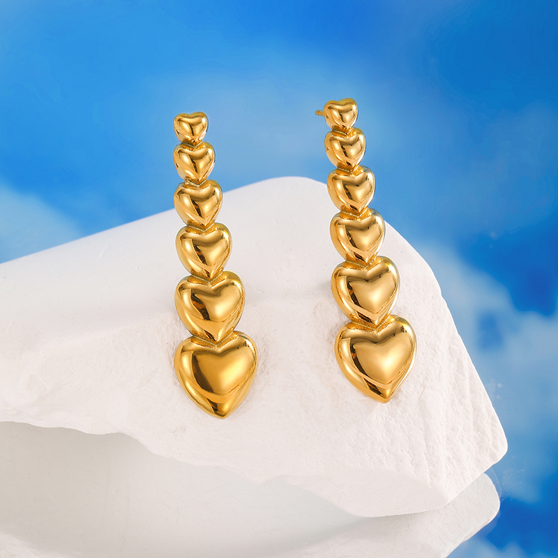 Ivanda Stainless Steel Heart Earrings YHTSE-2501253