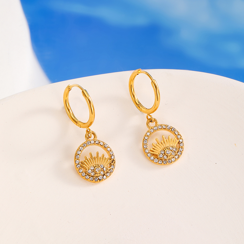 Ivanda Stainless steel eye design earrings YHTSE-2501706