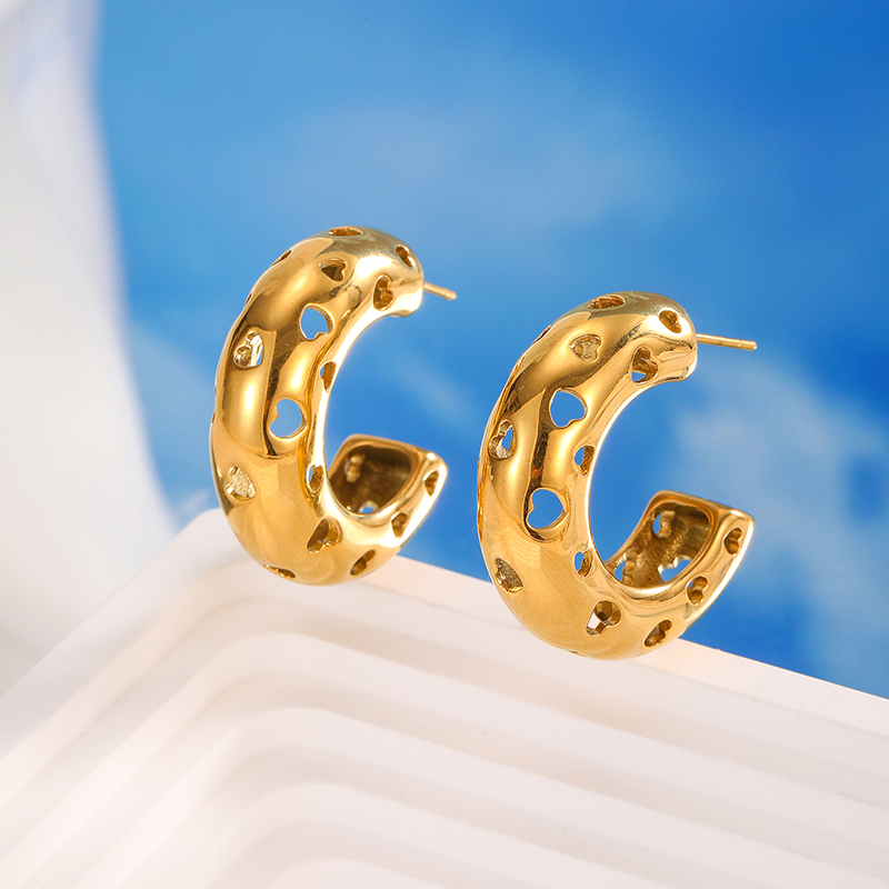 Ivanda Stainless steel drop hollow earrings YHTSE-2501905