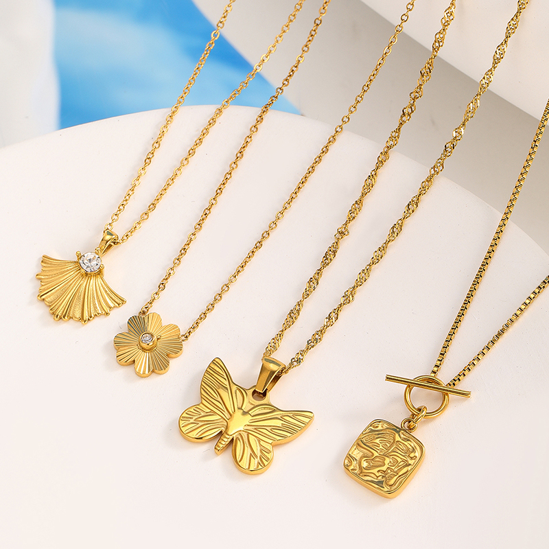 Ivanda Stainless steel four-leaf clover pendant necklace YHTSN-2501249
