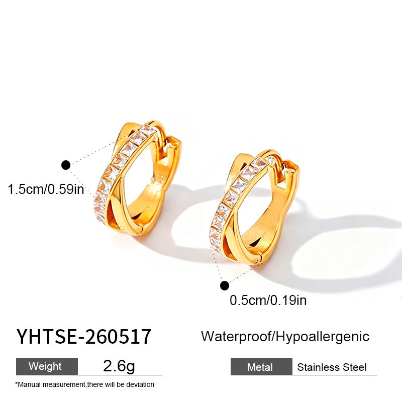 Ivanda Gold Dangle Earrings Stainless Steel YHTSE-260517 - view 1