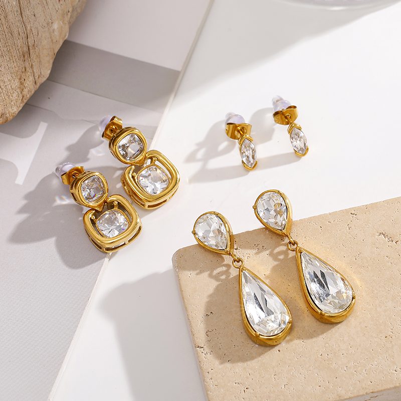 Ivanda Gold Statement Earrings Stainless Steel YHTSE-260837 Ivanda Gold Statement Earrings Stainless Steel YHTSE-260837 - view 5