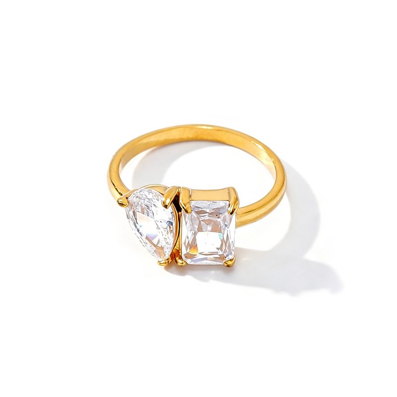 Ivanda Gold Statement Ring Stainless Steel YHTSR-260804 - view 3