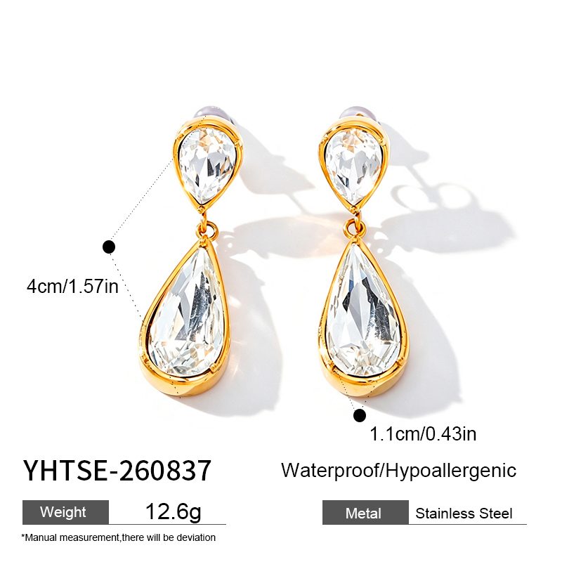 Ivanda Gold Statement Earrings Stainless Steel YHTSE-260837 Ivanda Gold Statement Earrings Stainless Steel YHTSE-260837 - view 1
