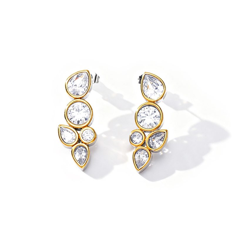 Ivanda Gold Drop Earrings Statement Stainless YHTSE-260520 Ivanda Gold Drop Earrings Statement Stainless YHTSE-260520 - view 4