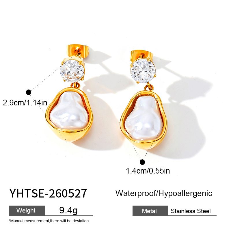 Ivanda Gold Crystal Earrings Stainless Steel YHTSE-260527 Ivanda Gold Crystal Earrings Stainless Steel YHTSE-260527 - view 1