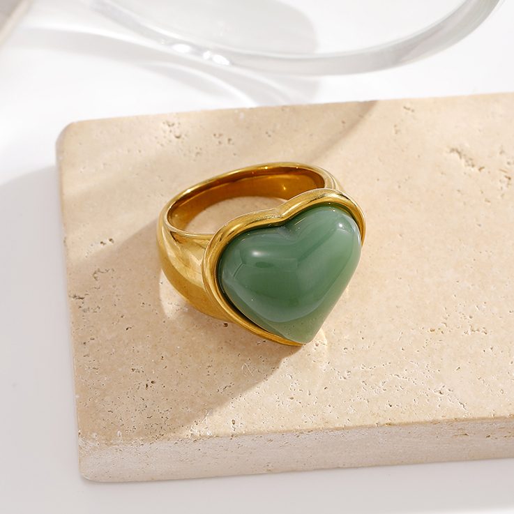 Ivanda Tiger's Eye Heart Ring Gold Stainless Steel CH2602992-6 Ivanda Tiger's Eye Heart Ring Gold Stainless Steel CH2602992-6 - view 4