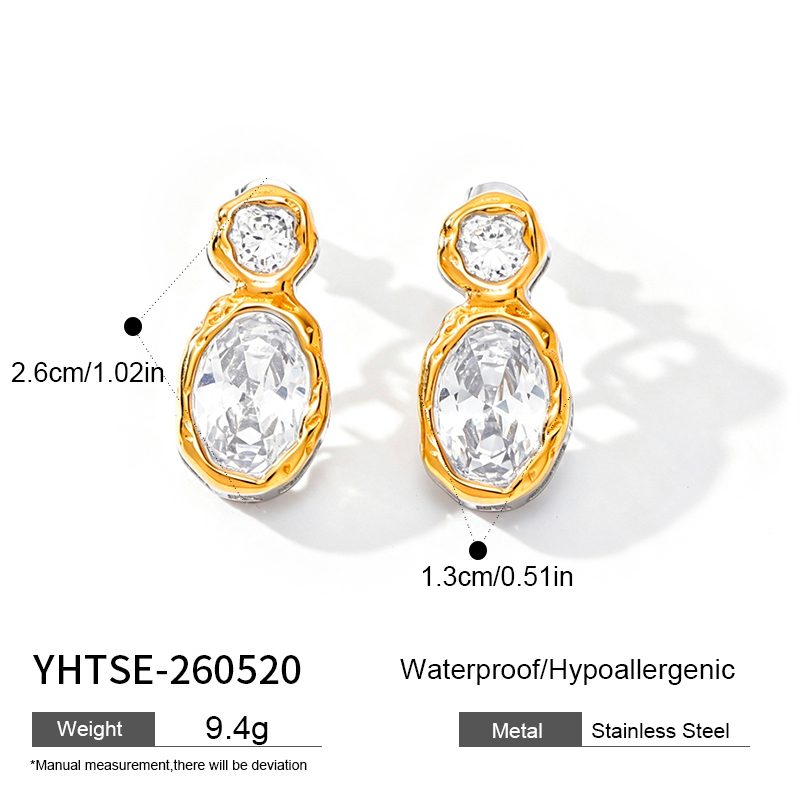 Ivanda Gold Drop Earrings Statement Stainless YHTSE-260520 Ivanda Gold Drop Earrings Statement Stainless YHTSE-260520 - view 1