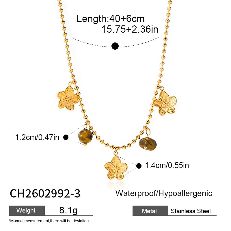 Ivanda Butterfly Charm Necklace Fleur-de-Lis Gold Stainless Steel CH2602992-3 - view 1
