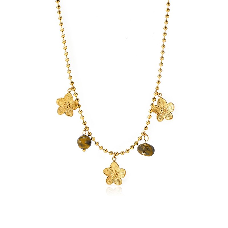 Ivanda Butterfly Charm Necklace Fleur-de-Lis Gold Stainless Steel CH2602992-3 - view 4