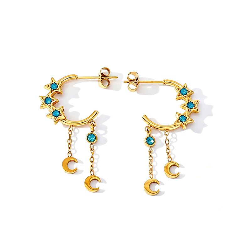 Ivanda Star & Moon Huggie Earrings Celestial Gold YWD2-S2605419-E-301 Ivanda Star & Moon Huggie Earrings Celestial Gold YWD2-S2605419-E-301 - view 2