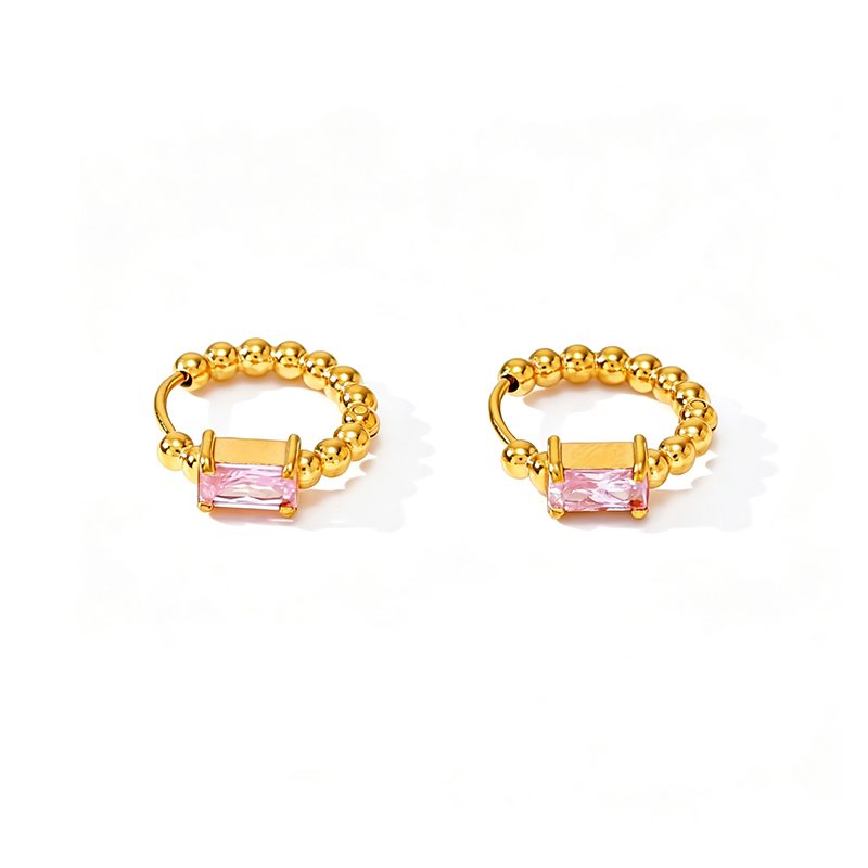 Ivanda Beaded Crystal Ring Baguette Gold Stainless YWD8-E2503863-1 - view 3
