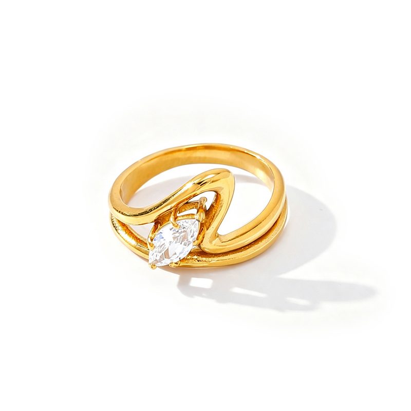 Ivanda Gold Statement Ring Stainless Steel YHTSR-260804 - view 4