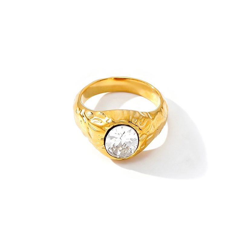 Ivanda Gold Statement Ring Stainless Steel YHTSR-260804 - view 2
