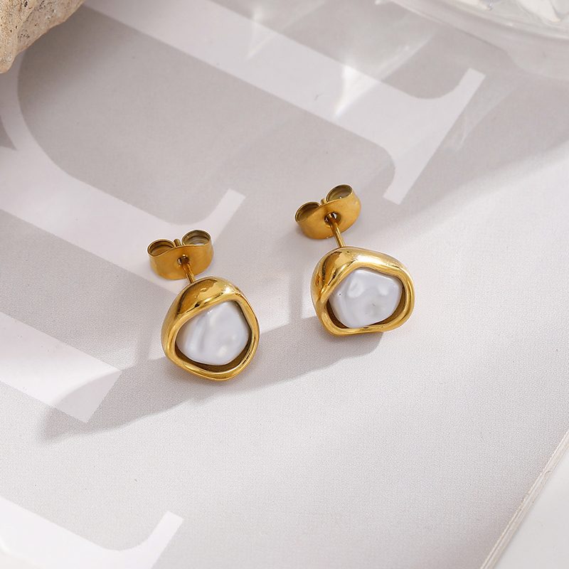 Ivanda Gold Statement Earrings Stainless Steel YHTSE-260514 - view 2