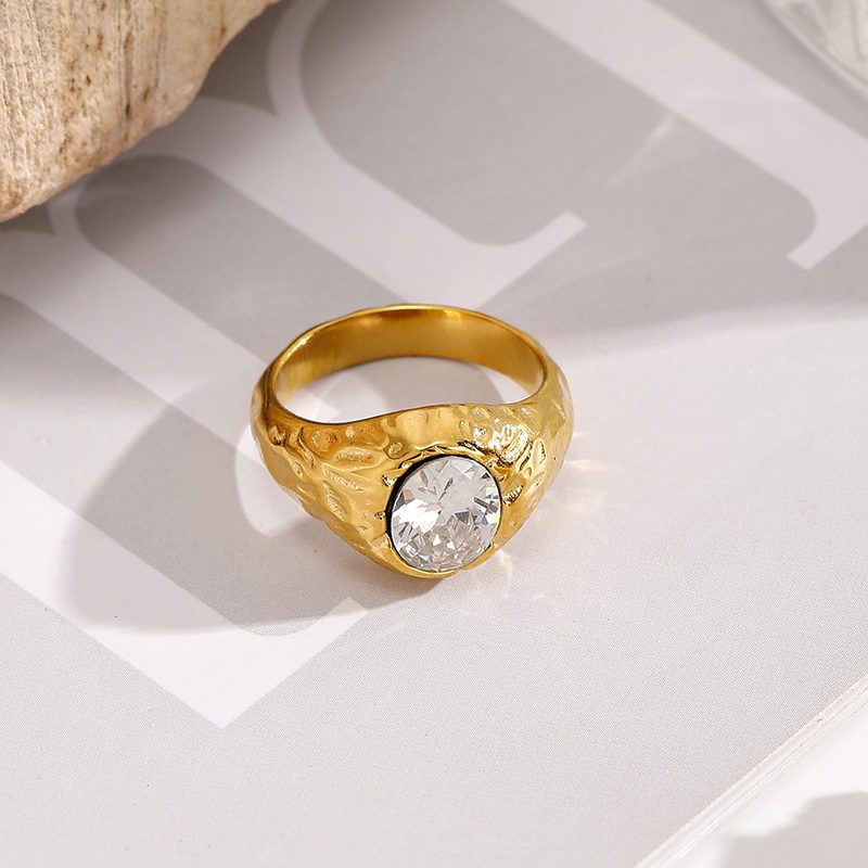 Ivanda Gold Statement Ring Stainless Steel YHTSR-260804 - view 6