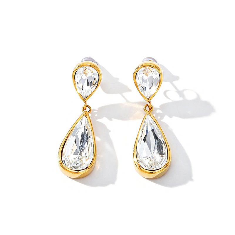 Ivanda Gold Statement Earrings Stainless Steel YHTSE-260837 Ivanda Gold Statement Earrings Stainless Steel YHTSE-260837 - view 3