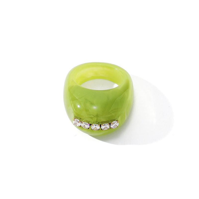Ivanda Pink Resin Dome Ring with Crystal Bar YHTSR-260815 - view 4