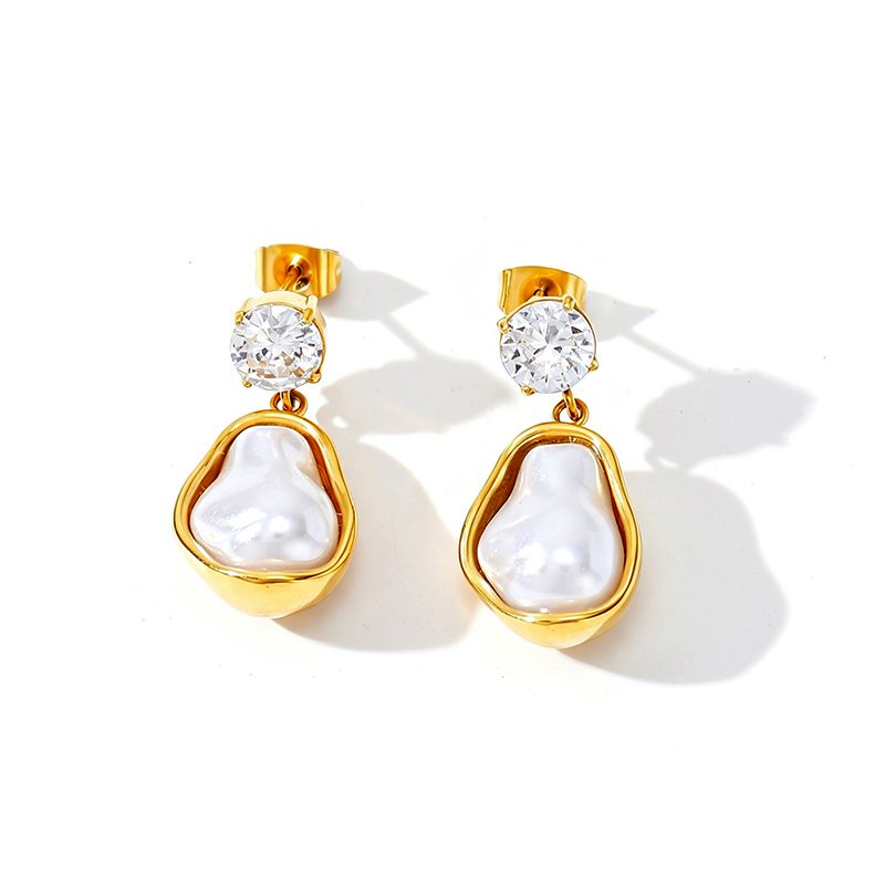 Ivanda Gold Crystal Earrings Stainless Steel YHTSE-260527 Ivanda Gold Crystal Earrings Stainless Steel YHTSE-260527 - view 4
