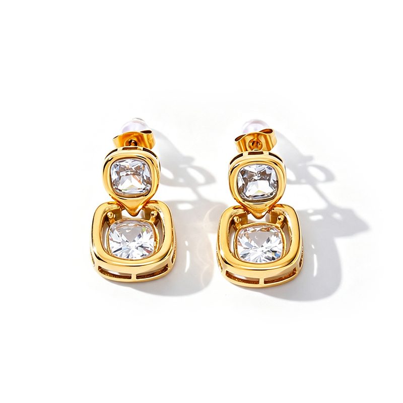 Ivanda Gold Statement Earrings Stainless Steel YHTSE-260837 Ivanda Gold Statement Earrings Stainless Steel YHTSE-260837 - view 2