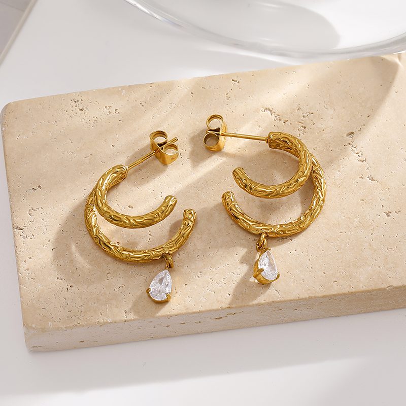Ivanda Gold Modern Earrings Stainless Steel YHTSE-260537 Ivanda Gold Modern Earrings Stainless Steel YHTSE-260537 - view 2