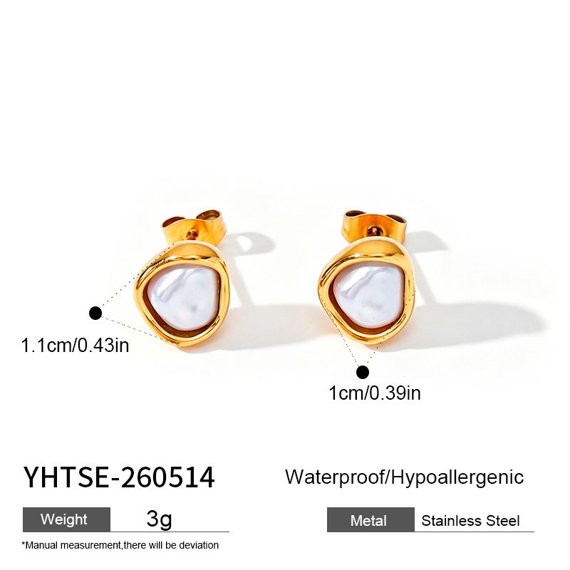 Ivanda Gold Statement Earrings Stainless Steel YHTSE-260514 - view 1