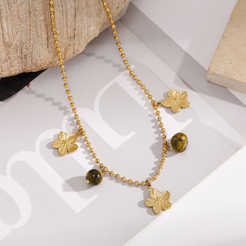 Ivanda Butterfly Charm Necklace Fleur-de-Lis Gold Stainless Steel CH2602992-3 - view 3