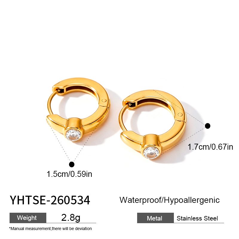 Ivanda Gold Accent Earrings Stainless Steel YHTSE-260534 Ivanda Gold Accent Earrings Stainless Steel YHTSE-260534 - view 1
