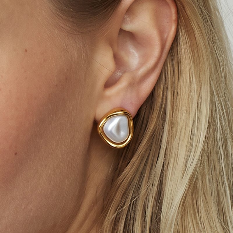 Ivanda Gold Statement Earrings Stainless Steel YHTSE-260514 - view 5