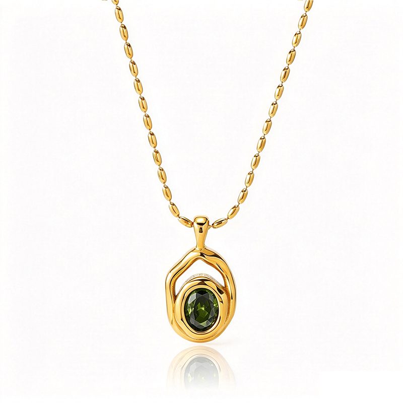 Ivanda Crystal Halo Pendant Necklace Gold Stainless YHTSN-260907 Ivanda Crystal Halo Pendant Necklace Gold Stainless YHTSN-260907 - view 6