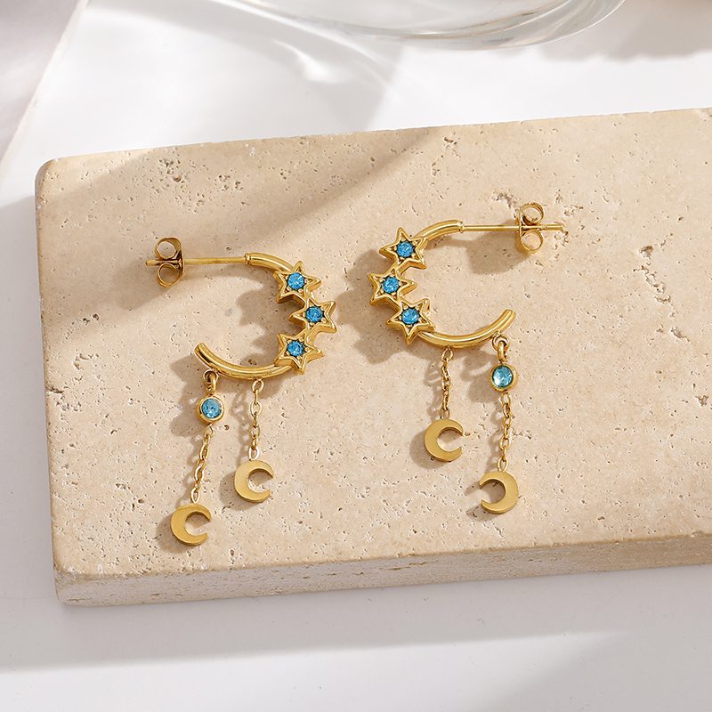 Ivanda Star & Moon Huggie Earrings Celestial Gold YWD2-S2605419-E-301 Ivanda Star & Moon Huggie Earrings Celestial Gold YWD2-S2605419-E-301 - view 4