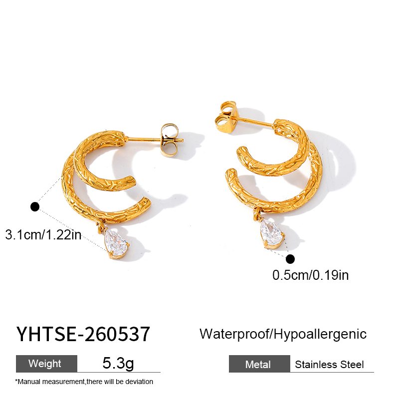 Ivanda Gold Modern Earrings Stainless Steel YHTSE-260537 Ivanda Gold Modern Earrings Stainless Steel YHTSE-260537 - view 1