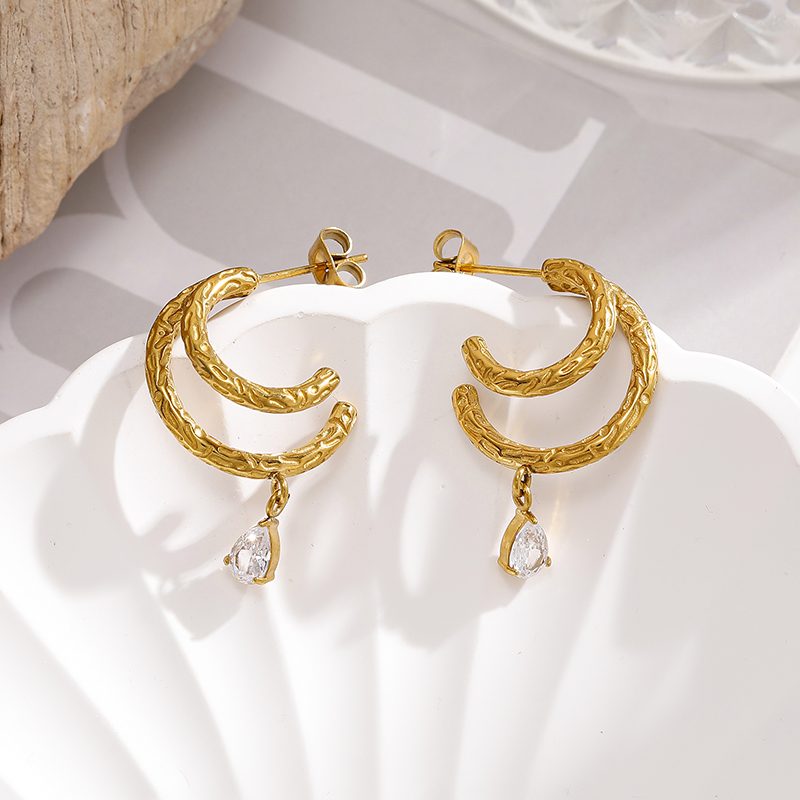 Ivanda Gold Modern Earrings Stainless Steel YHTSE-260537 Ivanda Gold Modern Earrings Stainless Steel YHTSE-260537 - view 3
