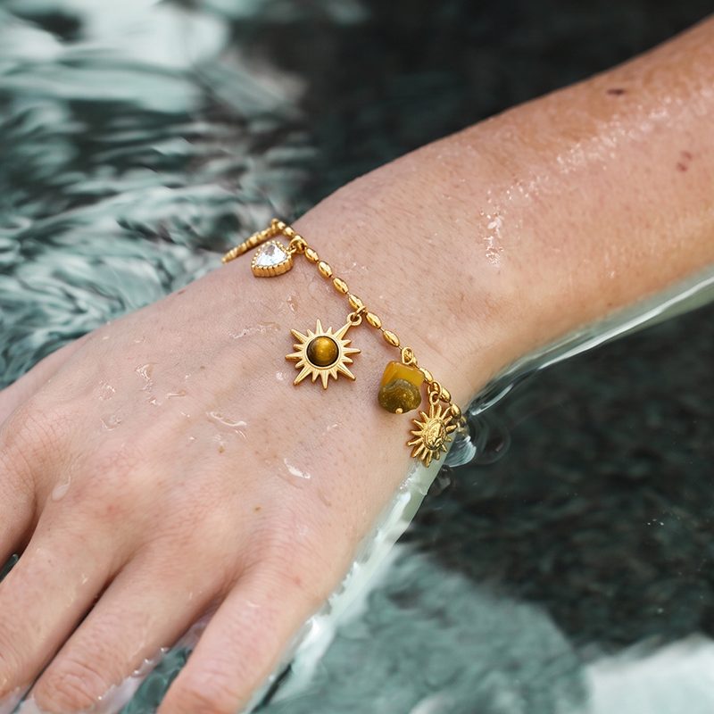 Ivanda Tiger's Eye Charm Bracelet Sun Heart Gold CH2602992-4 Ivanda Tiger's Eye Charm Bracelet Sun Heart Gold CH2602992-4 - view 5
