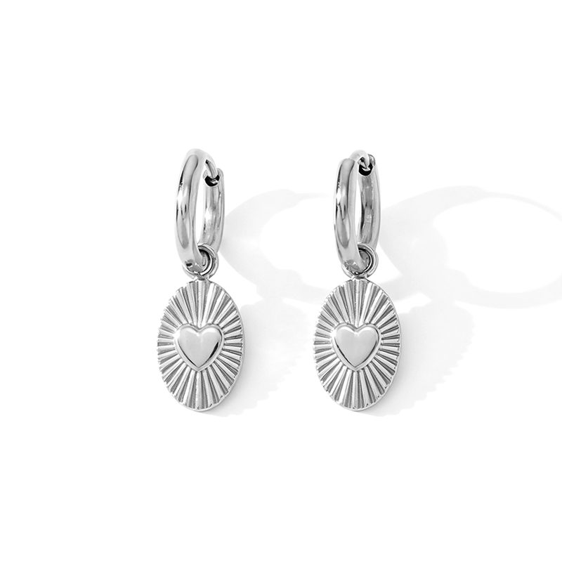 Ivanda Heart Medallion Hoop Earrings Gold YWDXS2605-E07 - view 4