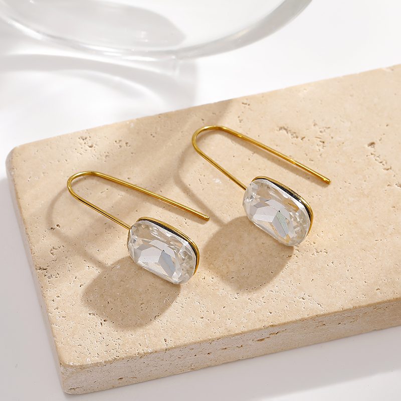 Ivanda Stone Drop Earrings Gold Stainless Steel YHTSE-260507 Ivanda Stone Drop Earrings Gold Stainless Steel YHTSE-260507 - view 3