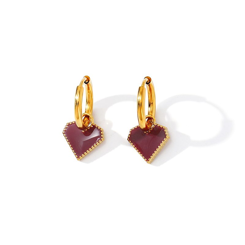 Ivanda Red Heart Station Necklace Gold Stainless Steel CH551416 Ivanda Red Heart Station Necklace Gold Stainless Steel CH551416 - view 2