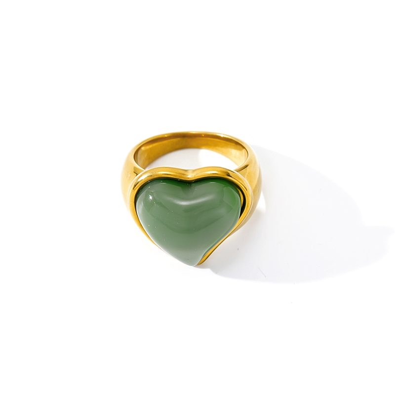 Ivanda Tiger's Eye Heart Ring Gold Stainless Steel CH2602992-6 Ivanda Tiger's Eye Heart Ring Gold Stainless Steel CH2602992-6 - view 5
