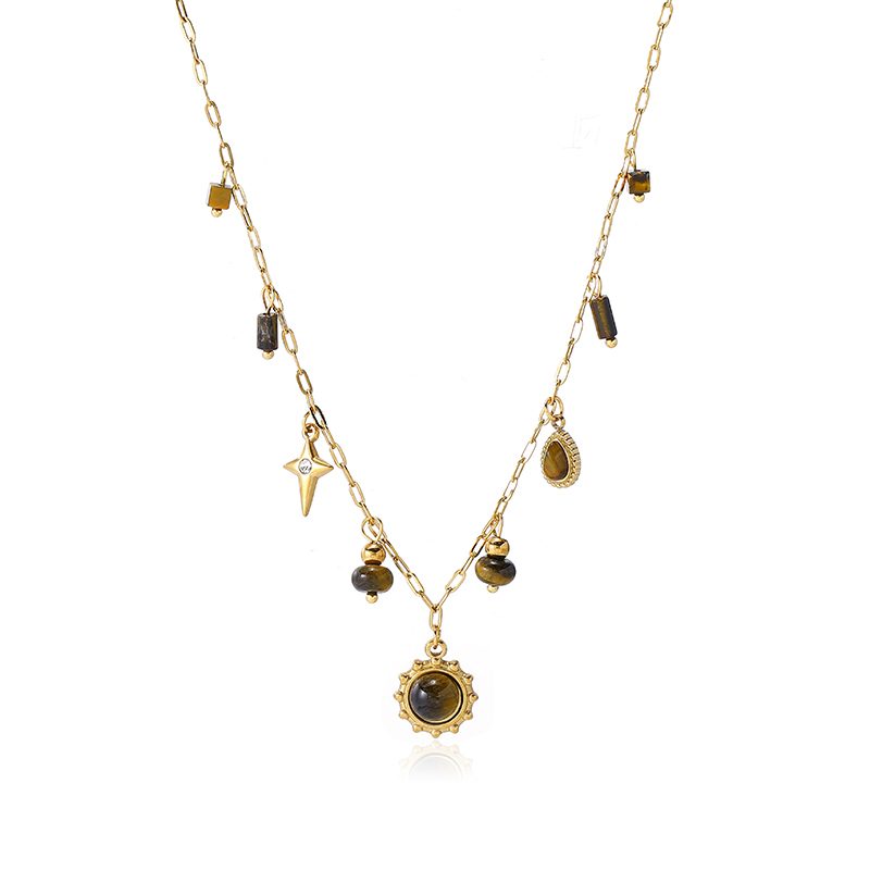 Ivanda Sun Pendant Necklace Charm Cluster Gold Stainless Steel CH260911-4 - view 2