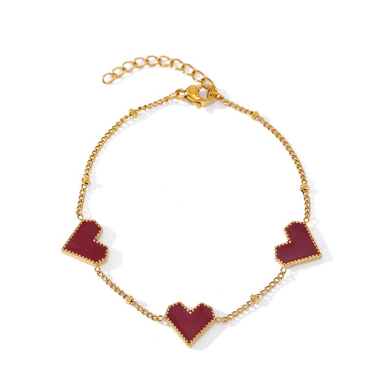 Ivanda Red Heart Station Necklace Gold Stainless Steel CH551416 Ivanda Red Heart Station Necklace Gold Stainless Steel CH551416 - view 4