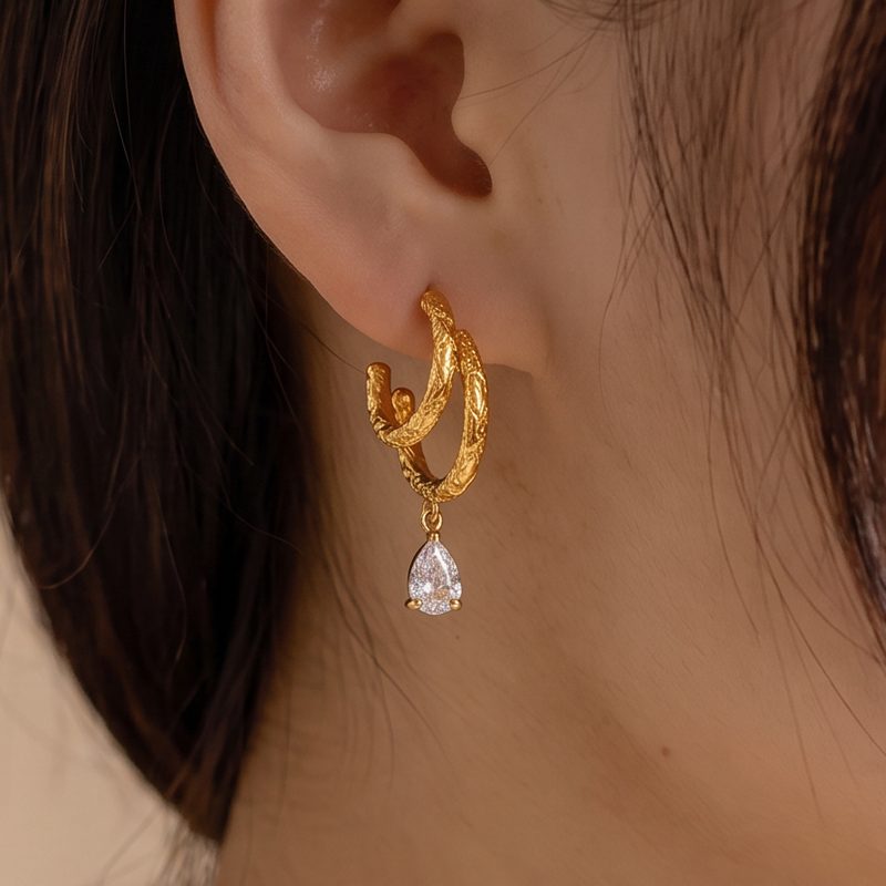 Ivanda Gold Modern Earrings Stainless Steel YHTSE-260537 Ivanda Gold Modern Earrings Stainless Steel YHTSE-260537 - view 5