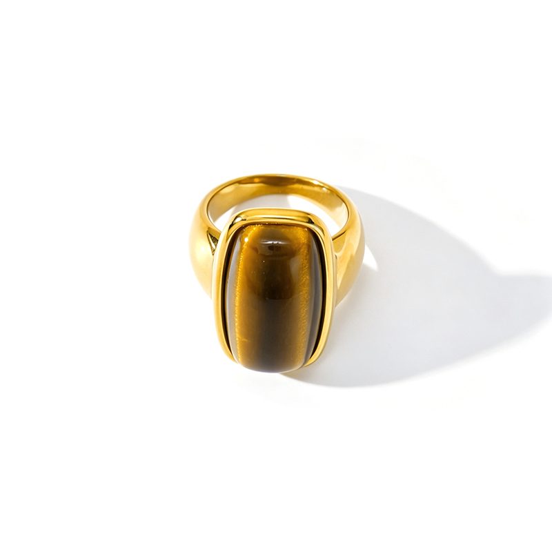 Ivanda Tiger's Eye Statement Ring Gold Stainless Steel CH2602992-5 Ivanda Tiger's Eye Statement Ring Gold Stainless Steel CH2602992-5 - view 5