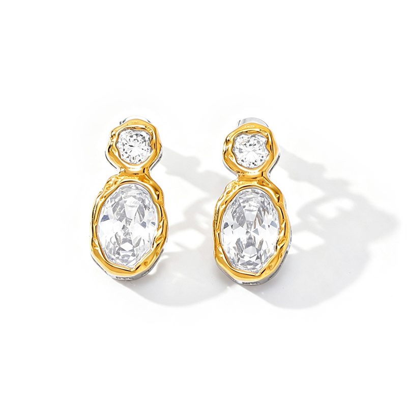 Ivanda Gold Drop Earrings Statement Stainless YHTSE-260520 Ivanda Gold Drop Earrings Statement Stainless YHTSE-260520 - view 2