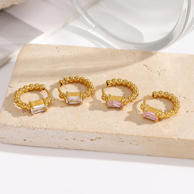 Ivanda Beaded Crystal Ring Baguette Gold Stainless YWD8-E2503863-1 - view 4