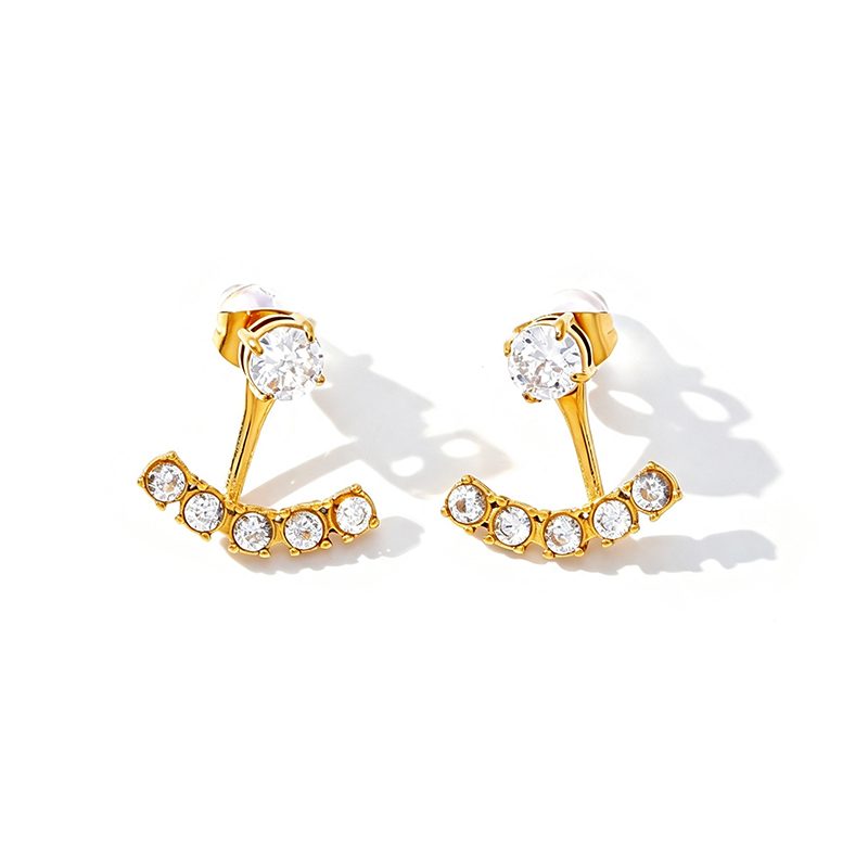 Ivanda Gold Everyday Earrings Stainless Steel YHTSE-260838 - view 2