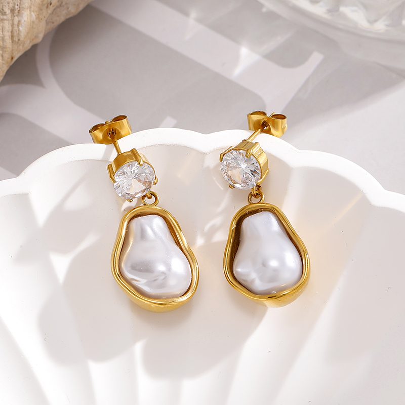 Ivanda Gold Crystal Earrings Stainless Steel YHTSE-260527 Ivanda Gold Crystal Earrings Stainless Steel YHTSE-260527 - view 3