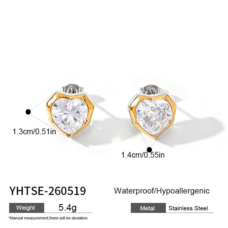 Ivanda Gold Stud Earrings Stainless Steel YHTSE-260519 Ivanda Gold Stud Earrings Stainless Steel YHTSE-260519 - view 1