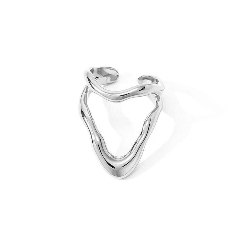 Ivanda Chunky Wavy Open Ring Gold Stainless Steel YHTSR-260905 Ivanda Chunky Wavy Open Ring Gold Stainless Steel YHTSR-260905 - view 4