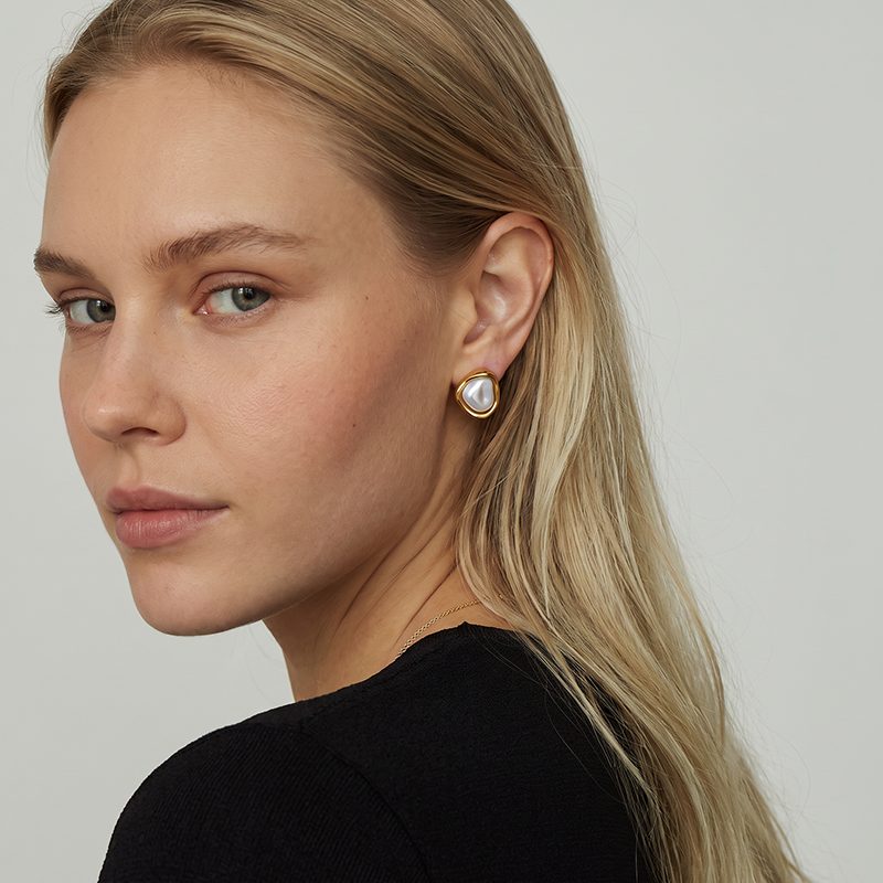 Ivanda Gold Statement Earrings Stainless Steel YHTSE-260514 - view 6